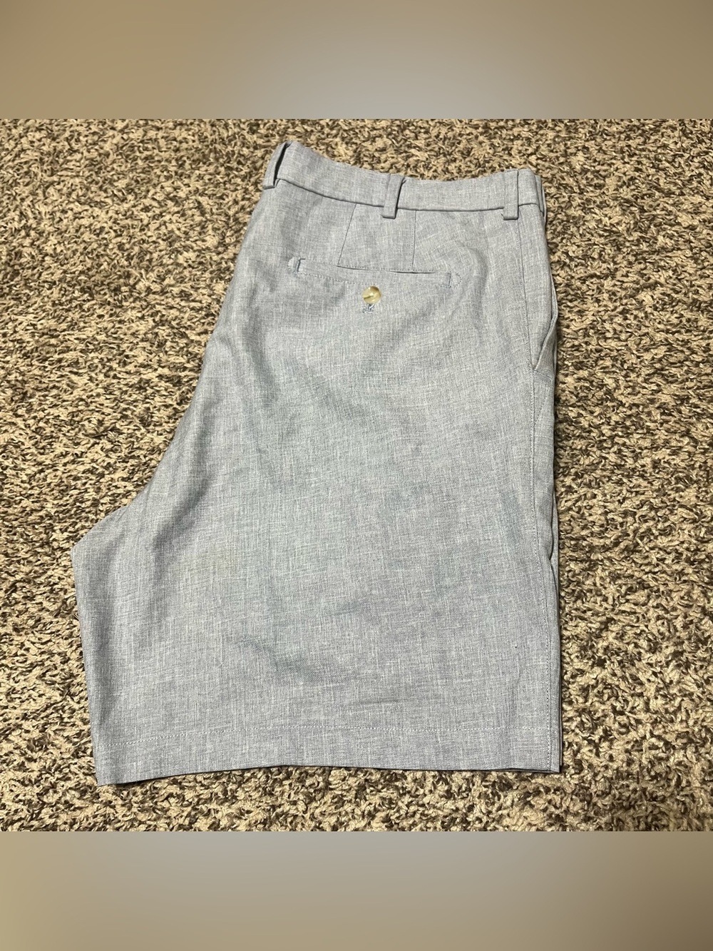 Men's Light Gray Flat-Front Dress Shorts Size 38